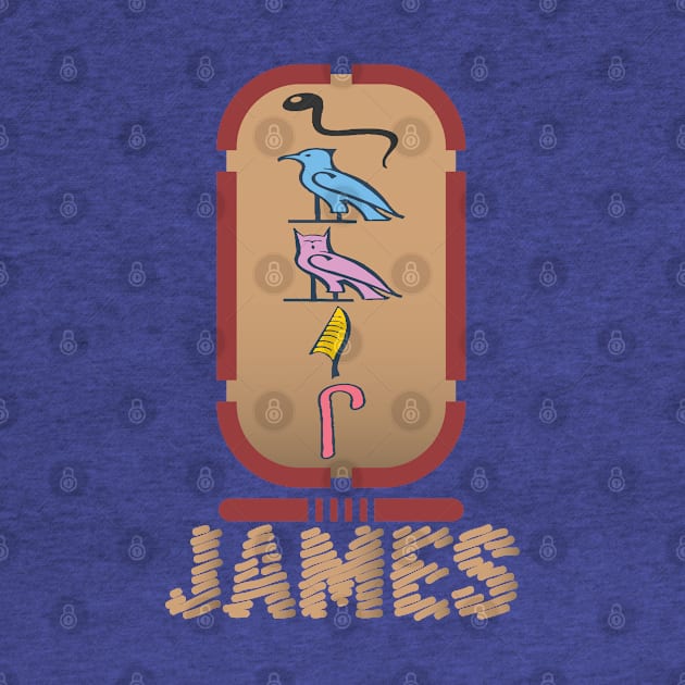 JAMES-American names in hieroglyphic letters-James, name in a Pharaonic Khartouch-Hieroglyphic pharaonic names by egygraphics